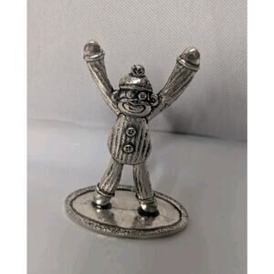 Basic Spirit Canada Pewter Happy Monkey Raised Hands Figurine 2.5"